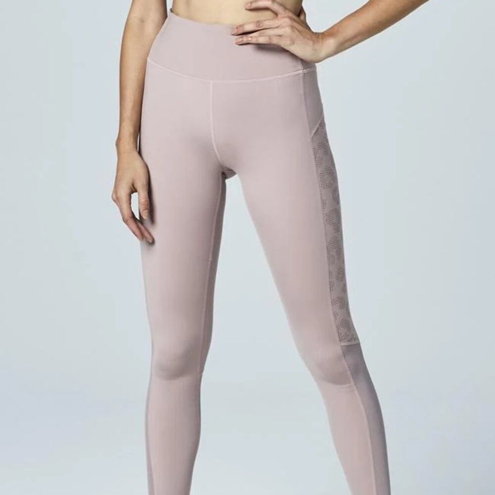 Varley Terri Laser-Cut Leggings Pink Size Small High-Rise Workout Tights